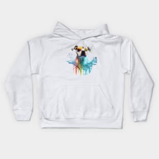 Water Color Art Dog Design Gifts Kids Hoodie